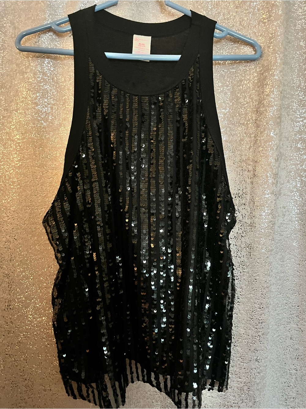 Black Sequin Tank  - Women